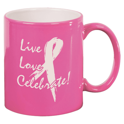 Pink 11 oz. Ceramic Round LazerMug