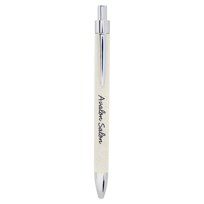 White Laserable Leatherette Pen