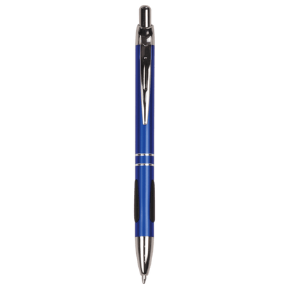 Blue with Silver Trim Laserable Pen with Gripper