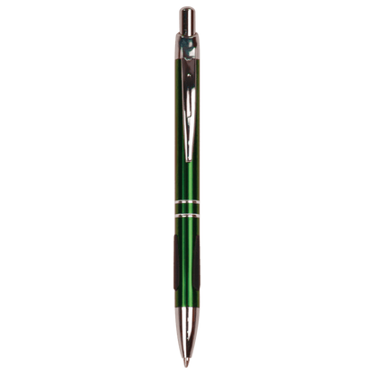 Green with Silver Trim Laserable Pen with Gripper