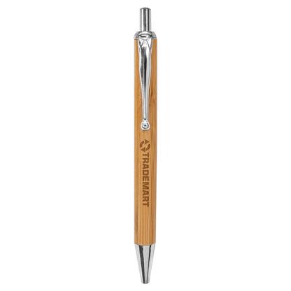 Bamboo with Silver Trim Laserable Pen