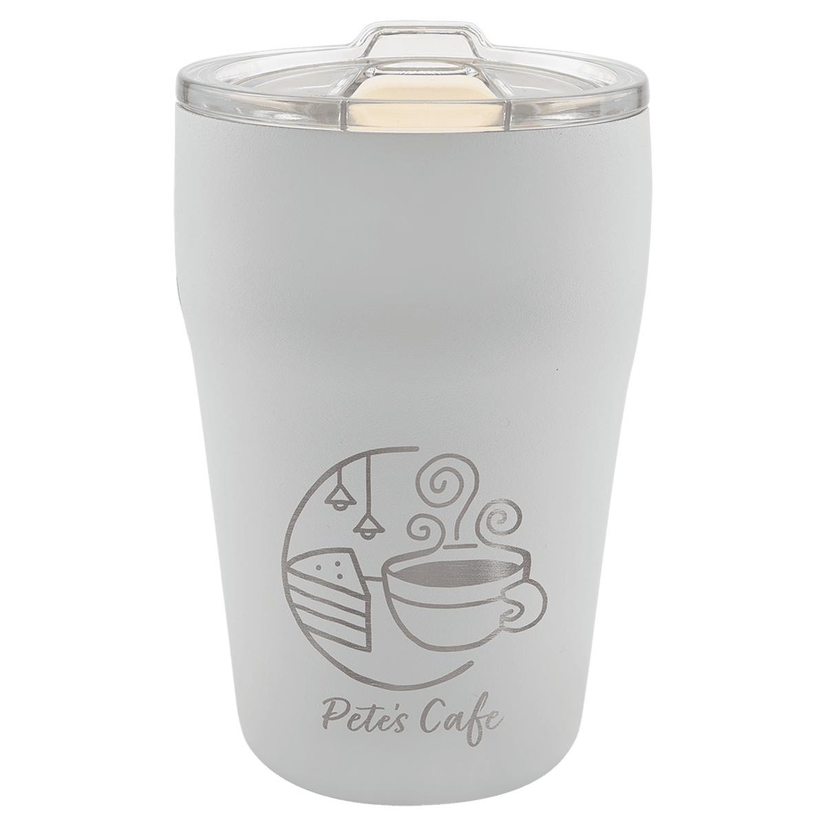 13 oz. Stackable Tumbler with Ceramic Liner and Slider Lid - White