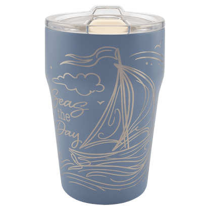 13 oz. Stackable Tumbler with Ceramic Liner and Slider Lid - Dusty Blue