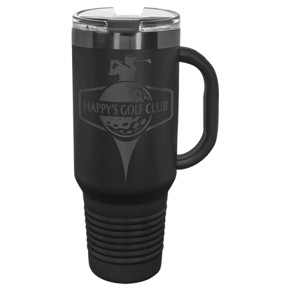 Black/Ghost Black Polar Camel 40 oz. Travel Mug with Handle & Straw