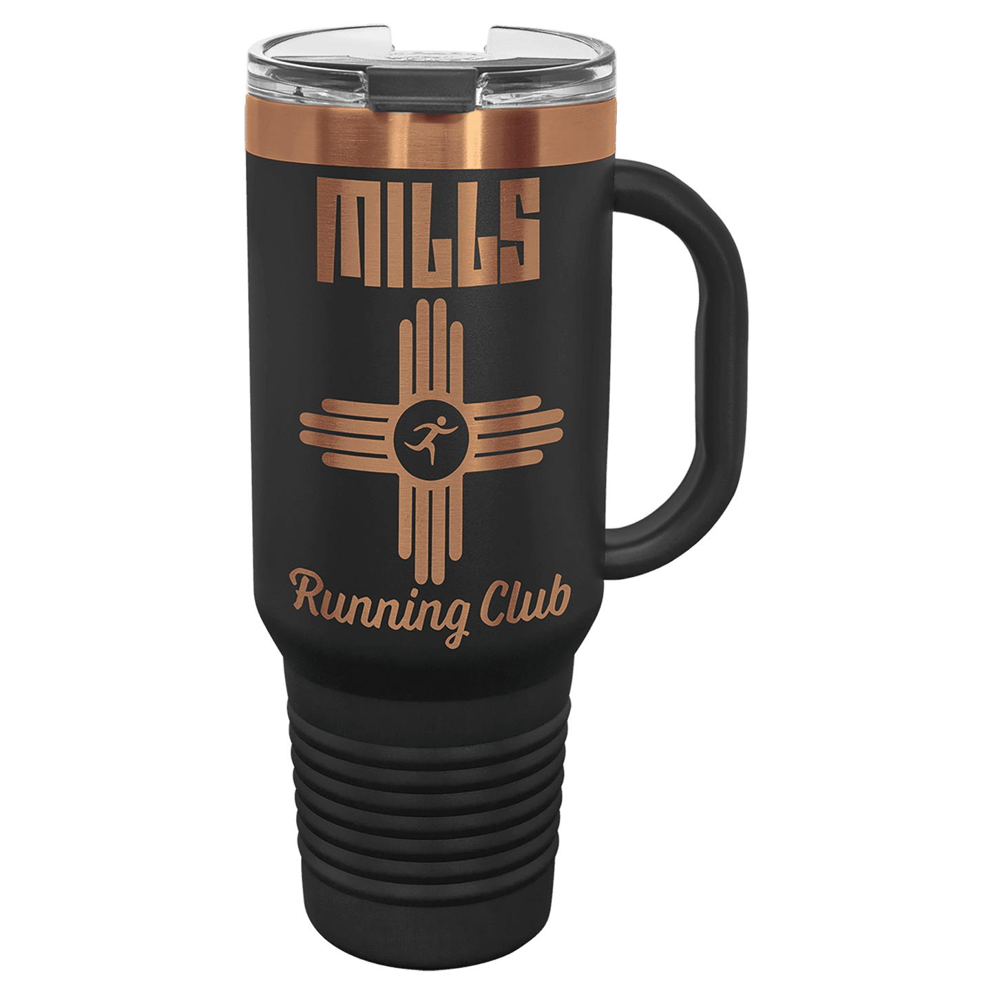 Black/Rose Gold Polar Camel 40 oz. Travel Mug with Handle & Straw