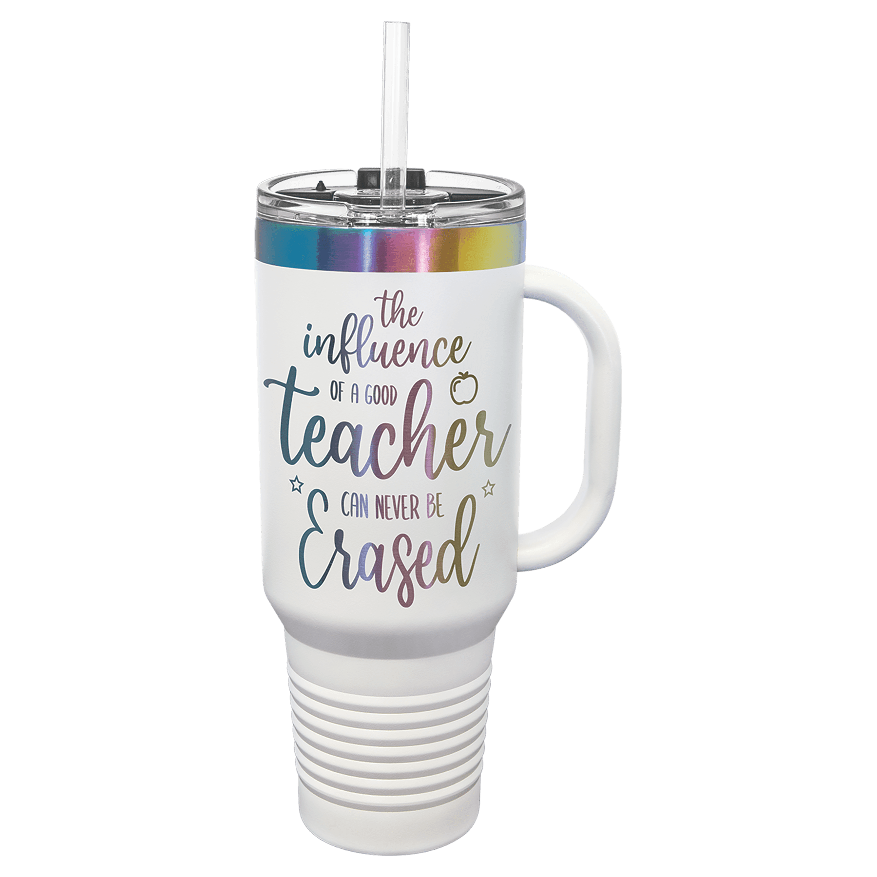 White Polar Camel 40 oz. Travel Mug with Handle & Straw