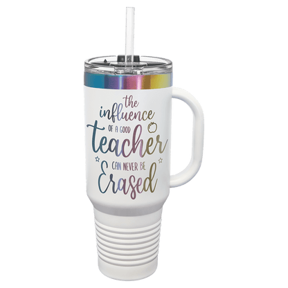 White Polar Camel 40 oz. Travel Mug with Handle & Straw