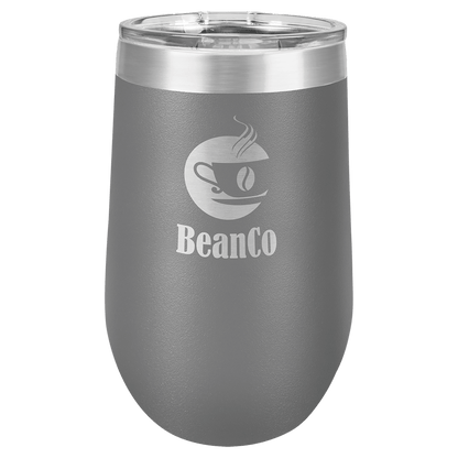 Dark Gray Polar Camel 16 oz. Vacuum Insulated Stemless Tumbler with Lid