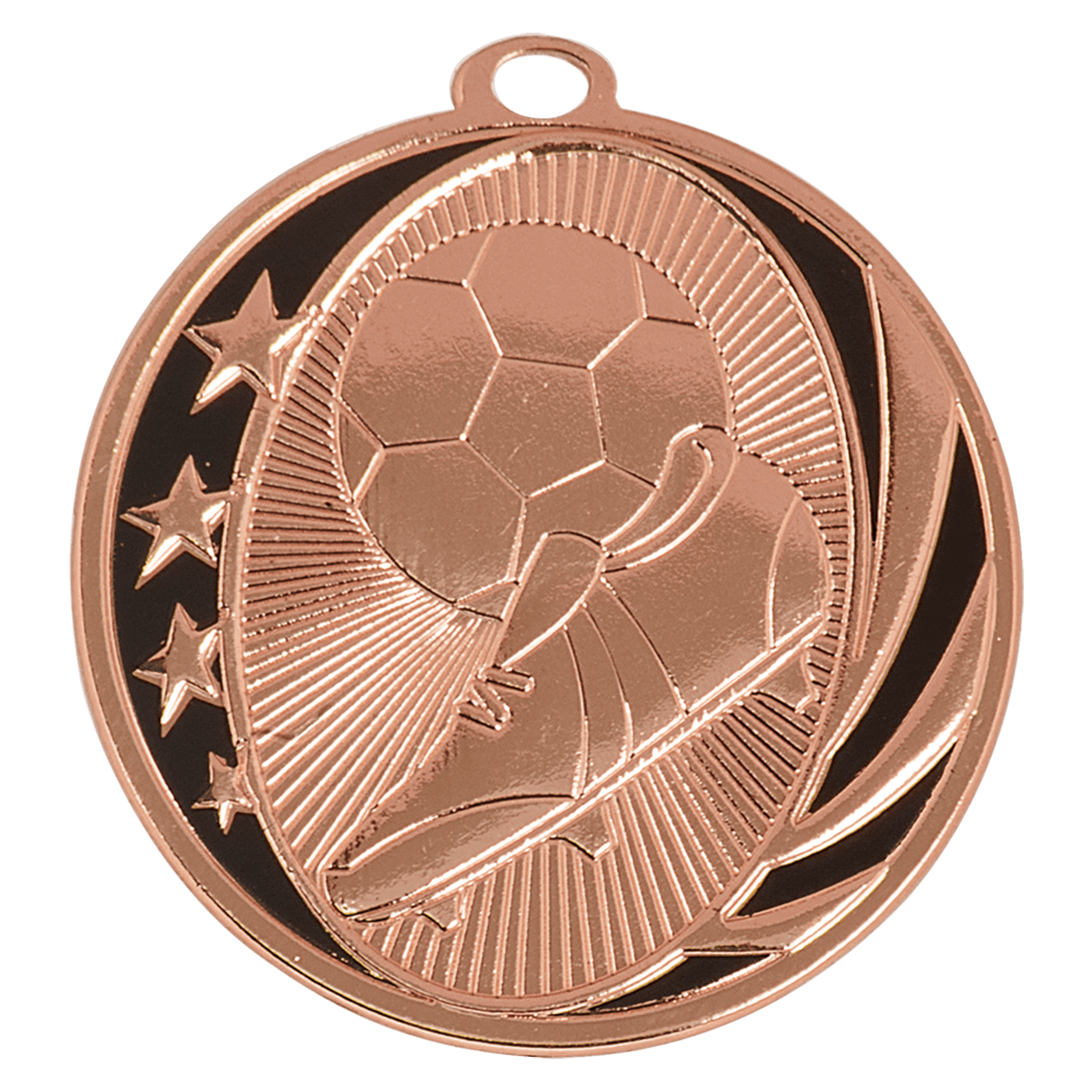 Bright Bronze 2" Soccer Laserable MidNite Star Medal