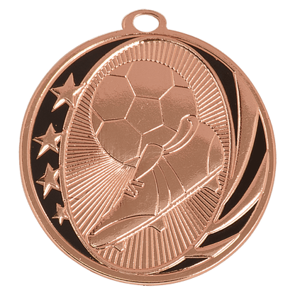 Bright Bronze 2" Soccer Laserable MidNite Star Medal