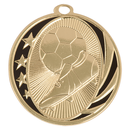 Bright Gold 2" Soccer Laserable MidNite Star Medal
