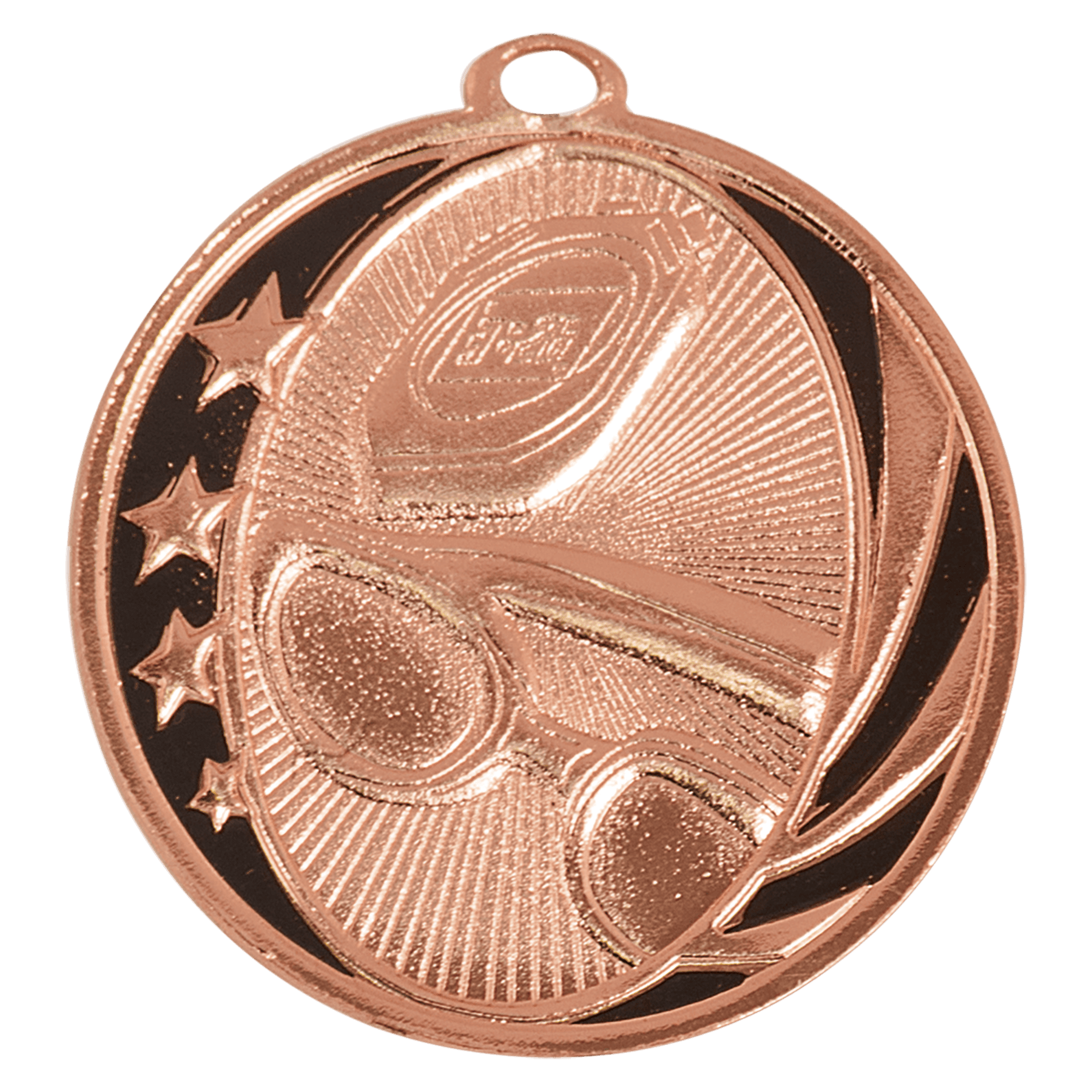 Bright Bronze 2" Swimming Laserable MidNite Star Medal