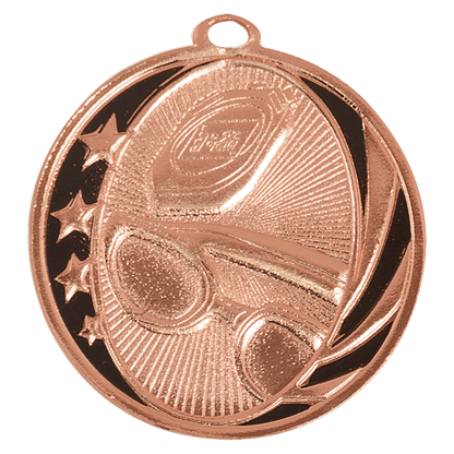 Bright Bronze 2" Swimming Laserable MidNite Star Medal