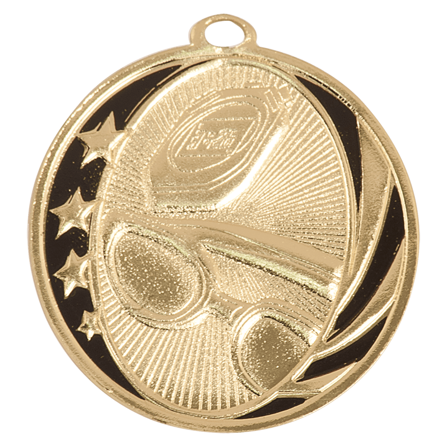 Bright Gold 2" Swimming Laserable MidNite Star Medal
