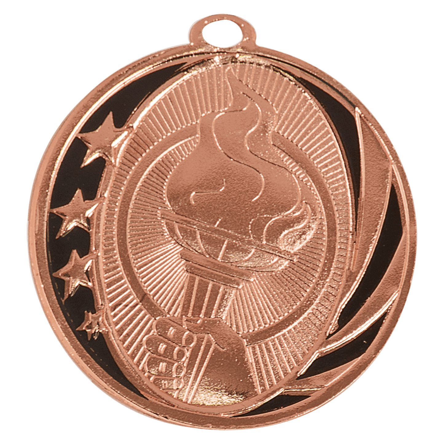 Bright Bronze 2" Torch Laserable MidNite Star Medal