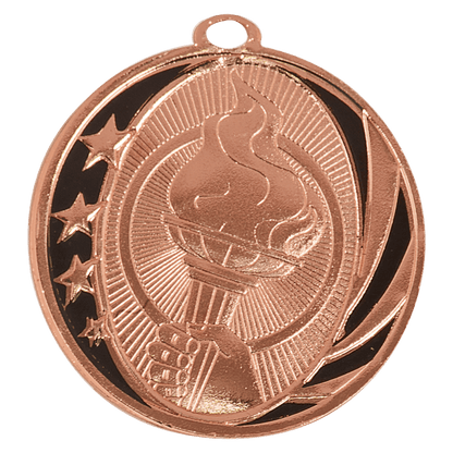 Bright Bronze 2" Torch Laserable MidNite Star Medal
