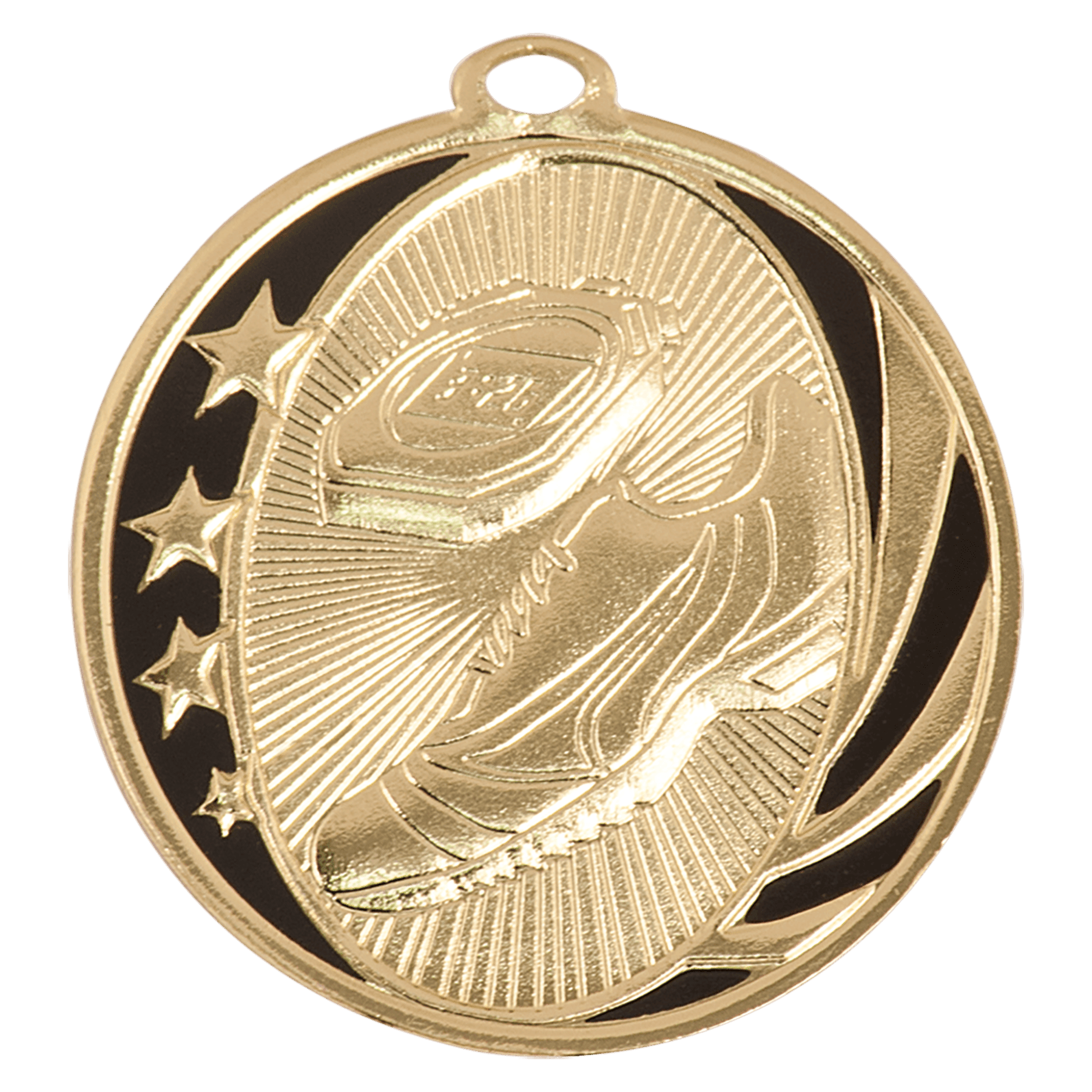 Bright Gold 2" Track Laserable MidNite Star Medal