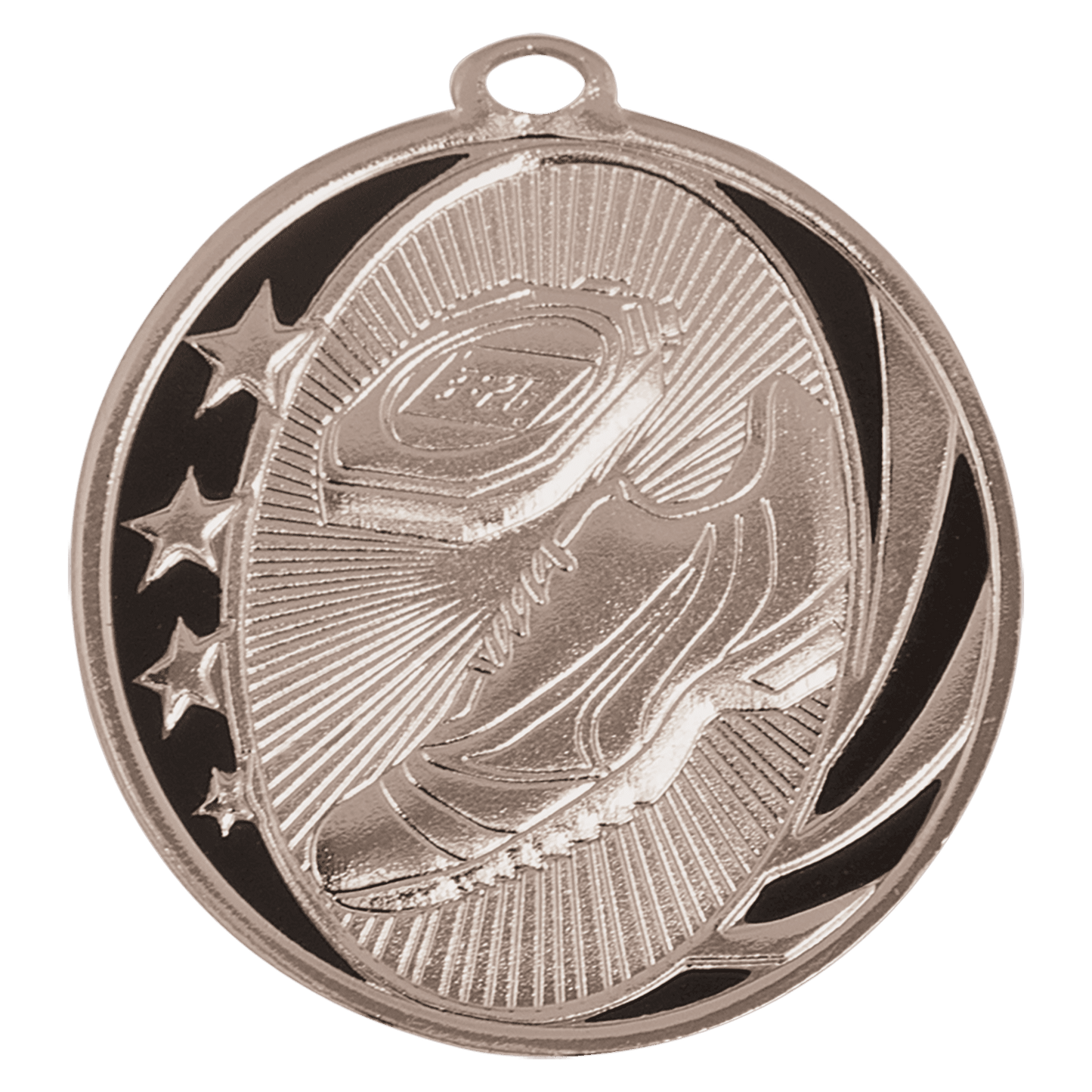 Bright Silver 2" Track Laserable MidNite Star Medal