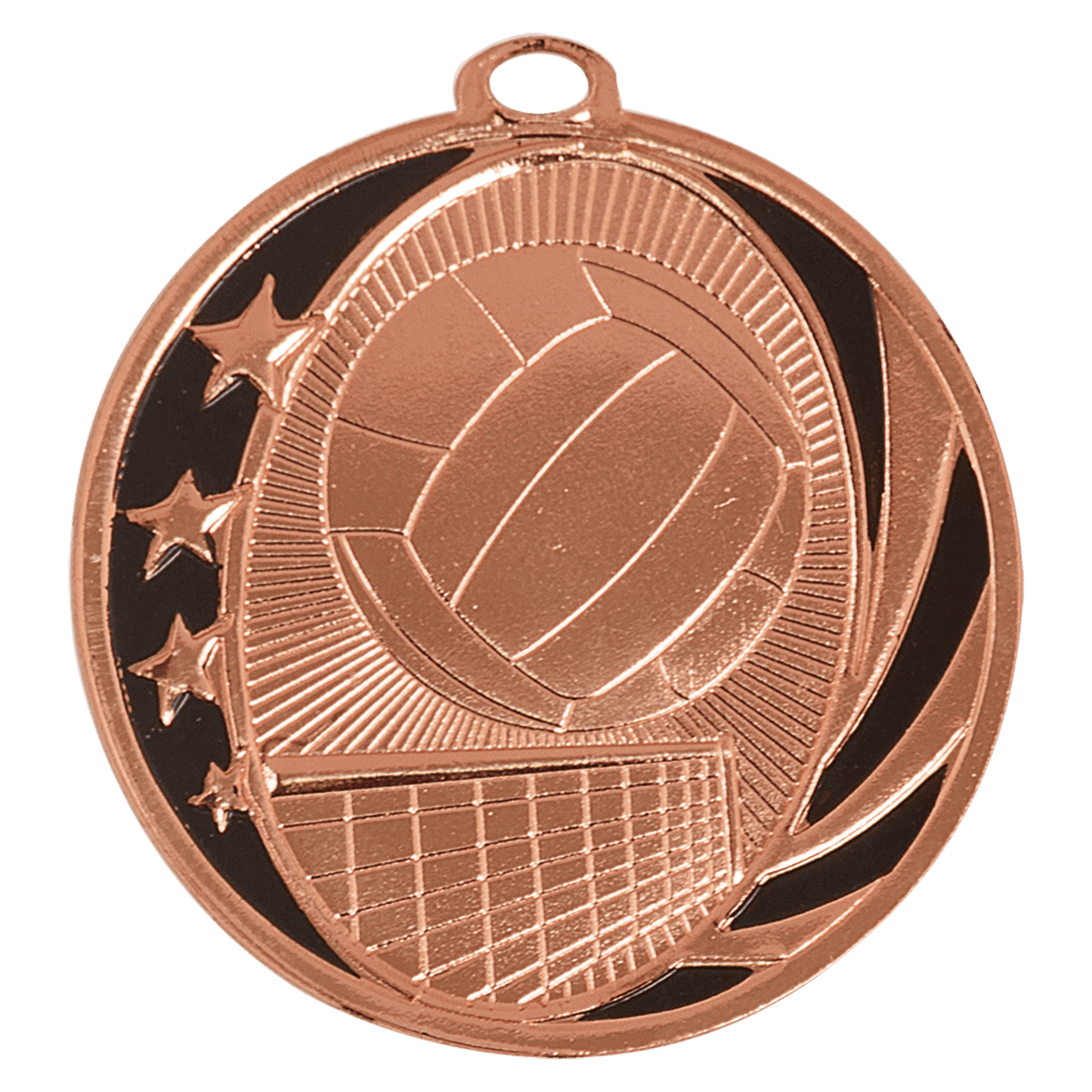 Bright Bronze 2" Volleyball Laserable MidNite Star Medal