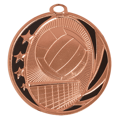 Bright Bronze 2" Volleyball Laserable MidNite Star Medal