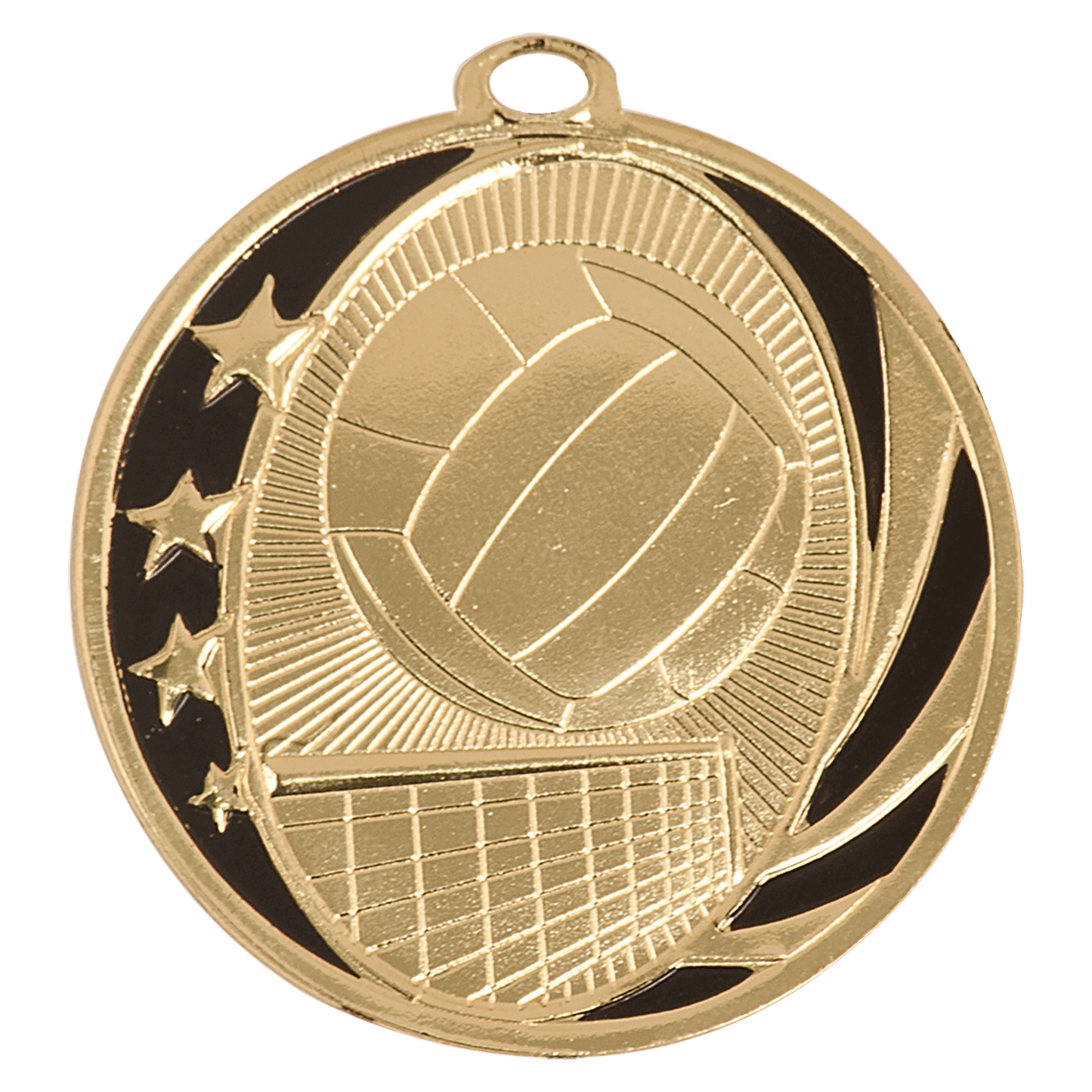Bright Gold 2" Volleyball Laserable MidNite Star Medal