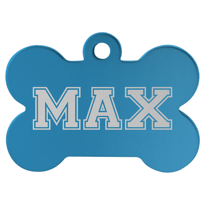Blue 1 1/2" x 1" Laserable Anodized Aluminum Bone Pet Tag